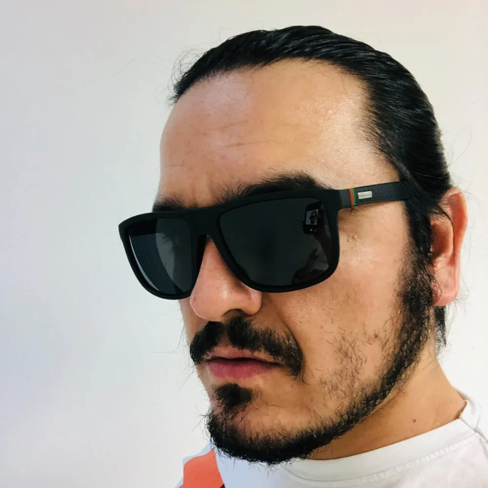 Men‎ Sports Sunglasses Polarized Retro Black Lens Outdoor Driving Light Weight